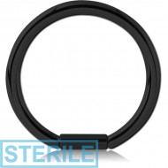 STERILE BLACK PVD COATED SURGICAL STEEL BAR CLOSURE RING