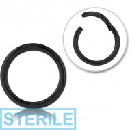 STERILE BLACK PVD COATED SURGICAL STEEL HINGED SEGMENT RING PIERCING