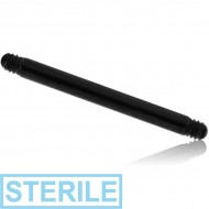 STERILE BLACK PVD COATED SURGICAL STEEL BARBELL PIN PIERCING