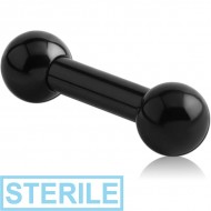 STERILE BLACK PVD COATED SURGICAL STEEL BARBELL PIERCING