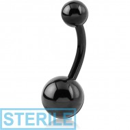 STERILE BLACK PVD COATED SURGICAL STEEL NAVEL BANANA