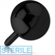 STERILE BLACK PVD COATED SURGICAL STEEL PUSH FIT BALL FOR BIOFLEX INTERNAL LABRET PIERCING