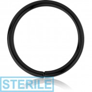 STERILE BLACK PVD COATED SURGICAL STEEL SEAMLESS RING