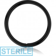 STERILE BLACK PVD COATED SURGICAL STEEL SEAMLESS RING PIERCING