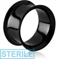 STERILE BLACK PVD COATED STAINLESS STEEL DOUBLE FLARED TUNNEL