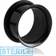 STERILE BLACK PVD COATED STAINLESS STEEL SINGLE FLARED TUNNEL PIERCING