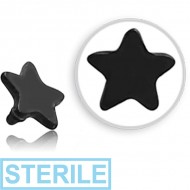STERILE BLACK PVD COATED SURGICAL STEEL STAR FOR 1.2MM INTERNALLY THREADED PINS PIERCING