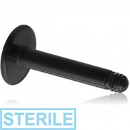 STERILE BLACK PVD COATED SURGICAL STEEL LABRET PIN PIERCING