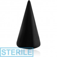 STERILE BLACK PVD COATED SURGICAL STEEL LONG CONE PIERCING