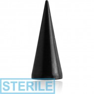 STERILE BLACK PVD COATED SURGICAL STEEL MICRO LONG CONE PIERCING