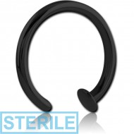STERILE BLACK PVD COATED SURGICAL STEEL OPEN NOSE RING PIERCING