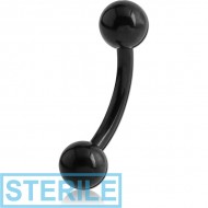 STERILE BLACK PVD COATED TITANIUM CURVED BARBELL PIERCING