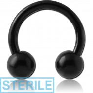 STERILE BLACK PVD COATED TITANIUM CIRCULAR BARBELL PIERCING