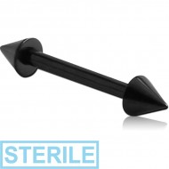 STERILE BLACK PVD COATED TITANIUM MICRO BARBELL WITH CONES PIERCING