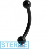 STERILE BLACK PVD COATED TITANIUM CURVED MICRO BARBELL PIERCING