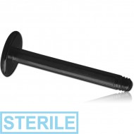 STERILE BLACK PVD COATED TITANIUM MICRO LABRET PIN PIERCING