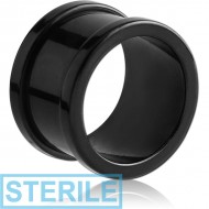 STERILE BLACK PVD COATED STAINLESS STEEL THREADED TUNNEL PIERCING