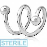 STERILE SURGICAL STEEL 2TURN SPIRAL BARBELL PIERCING