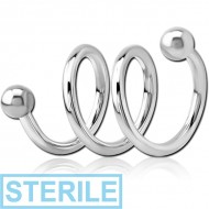 STERILE SURGICAL STEEL 3TURN SPIRAL BARBELL