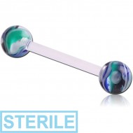 STERILE UV ACRYLIC FLEXIBLE BARBELL WITH JAW BREAKERS BALL PIERCING