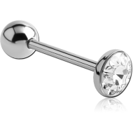 SURGICAL STEEL VALUE CRYSTALINE JEWELLED FLAT BARBELL PIERCING