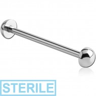 STERILE SURGICAL STEEL BARBELL WITH HALF BALL PIERCING