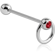 SURGICAL STEEL JEWELLED SLAVE BARBELL PIERCING