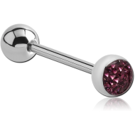 SURGICAL STEEL CRYSTALINE JEWELLED BARBELL PIERCING