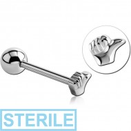 STERILE SURGICAL STEEL BARBELL - THUMB PIERCING