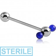 STERILE SURGICAL STEEL SPINNER BARBELL WITH UV BALL PIERCING
