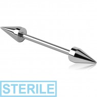 STERILE SURGICAL STEEL BARBELL WITH SPIKES PIERCING