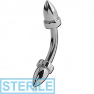STERILE SURGICAL STEEL CURVED BARBELL WITH BULLETS PIERCING