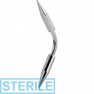 STERILE SURGICAL STEEL CURVED BARBELL WITH LONG SPIKES PIERCING