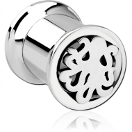 STAINLESS STEEL DOUBLE FLARED INTERNALLY CUT OUT THREADED TUNNEL - SQUID PIERCING
