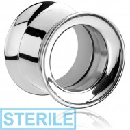 STERILE STAINLESS STEEL DOUBLE FLARED INTERNALLY THREADED TUNNEL