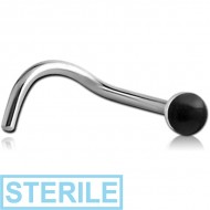 STERILE SURGICAL STEEL ENAMEL CURVED NOSE STUD PIERCING