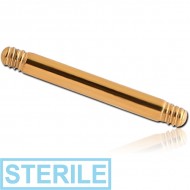 STERILE GOLD PVD COATED SURGICAL STEEL BARBELL PIN PIERCING