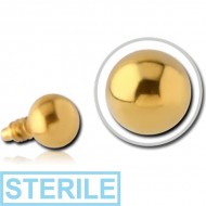 STERILE GOLD PVD COATED SURGICAL STEEL BALL FOR 1.2MM INTERNALLY THREADED PINS