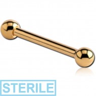 STERILE GOLD PVD COATED SURGICAL STEEL MICRO BARBELL