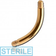 STERILE GOLD PVD COATED SURGICAL STEEL MICRO CURVED BARBELL PIN