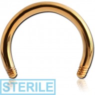 STERILE GOLD PVD COATED SURGICAL STEEL MICRO CIRCULAR BARBELL PIN
