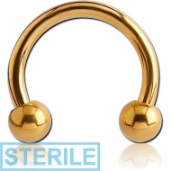 STERILE GOLD PVD COATED SURGICAL STEEL MICRO CIRCULAR BARBELL