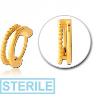 STERILE GOLD PVD COATED SURGICAL STEEL MULTI PURPOSE CLICKER PIERCING