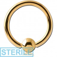 STERILE GOLD PVD COATED TITANIUM BALL CLOSURE RING