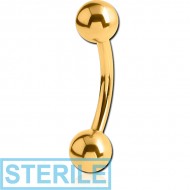 STERILE GOLD PVD COATED TITANIUM CURVED BARBELL
