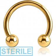 STERILE GOLD PVD COATED TITANIUM CIRCULAR BARBELL