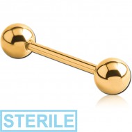 STERILE GOLD PVD COATED TITANIUM MICRO BARBELL PIERCING