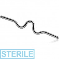 STERILE SURGICAL STEEL INDUSTRIAL WAVE BARBELL PIN PIERCING