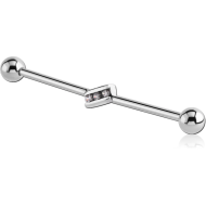 SURGICAL STEEL JEWELLED INDUSTRIAL BARBELL PIERCING
