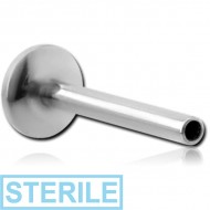 STERILE SURGICAL STEEL INTERNALLY THREADED MICRO LABRET PIN FOR 0.9 MM THREAD PIERCING